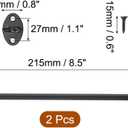 MECCANIXITY 8 Inch Hook and Eye Latch for Doors, Stainless Steel Barn Door Lock Gate Latch Cabinet Hook Latch & Eye with Mounting Screws for Slide Barn Shed Wooden Fences, Black 2 Set
