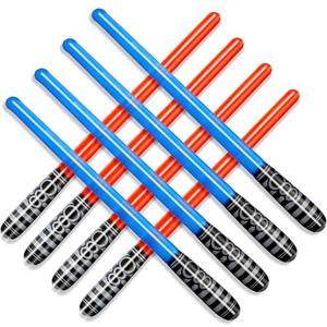 Novelty Place Inflatable Light Saber Sword Toys Set for Kids Party Favors, Pack of 8 Blow Up Light Sabers for Kids - Perfect for Birthday Parties, Cosplay Events, Party Favors