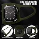 2 x WKC Ergonomic Band Compatible with Apple Watch Ultra 2 Ultra 49mm /Series 10 46mm /Series 9 8 7 45mm /Series SE2 SE 6 5 4 44mm /Series 3 42mm, Perfect Viewing Angle Knit Textile Sport Strap Women Men