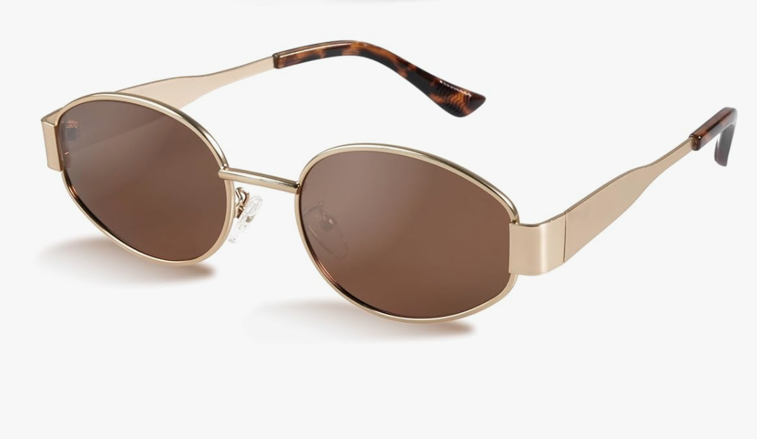 Livho 2025 Trendy Oval Sunglasses - Stylish Polarized Shades for Everyday - Retro Metal Frames