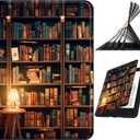 for 6" Kindle Paperwhite (10th Generation, 2019 Release) E-Reader Case, Shockproof Smart Protective Multi-Angle Viewing Tablet Cover for Women Men with Auto Sleep/Wake, Books Library