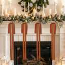 Large Velvet Christmas Bow 23.6x15.7 Inch Vintage Christmas Tree Topper Bows Christmas Staircase Wreath Bows for Xmas Fireplace Decoration (8, Light Brown)