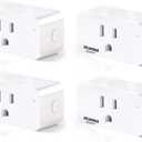 Sylvania WiFi Smart Plug, Voice Control, Compatible with Alexa and Google Home, Timer, On/Off, White - 4 Pack (75703)