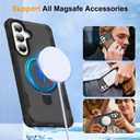 Compatible with Samsung Galaxy S26 Case Invisible Magnetic Kickstand [Compatible with Mag-Safe][10 FT Military Drop Protection] Hard Back Soft Edge 6.3 Inch, Black