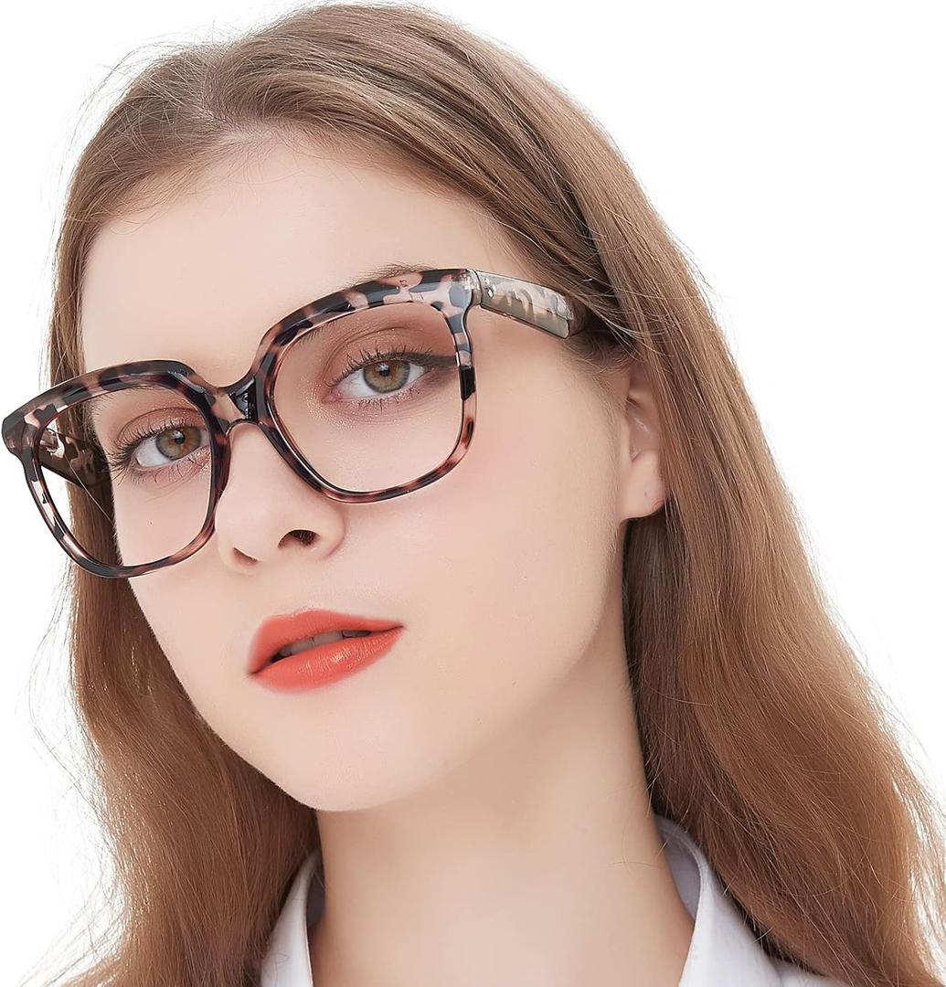 MARE AZZURO Oversized Reading Glasses Women Large Square Readers 1.0 1.25 1.5 1.75 2.0 2.25 2.5 2.75 3.0 3.5 4.0 5.0 6.0 (Leopard)