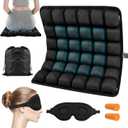 Airplane Seat Cushion, Portable Air Pad with Built-in Pump for Long Flights & Car Rides, Inflatable Seat Cushion for Office,Travel & Hard Dining Chairs, Ergonomic Comfort Support(COLOR:Black)