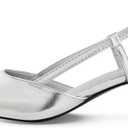 GENSHUO Low Kitten Heels Women's Slingback Dressy Pumps Pointed Closed Toe Ankle Strap Elegant Wedding Pumps Formal Comfortable Shoes (7)