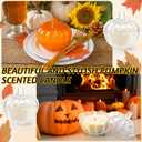 4 Pcs Pumpkin Shaped Candle Jar Fall Scented Pumpkin Spice Candles for Home Autumn Decor Natural Soy Wax Thanksgiving Gift (Transparent)