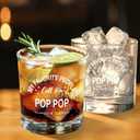 2 x My Favorite People Call Me Pop Pop Whiskey Glass, Funny Pop Pop Gifts, Grandfather Grandpa Gifts from Grandchildren for Fathers Day Birthday Christmas Day, 10oz (Transparent)