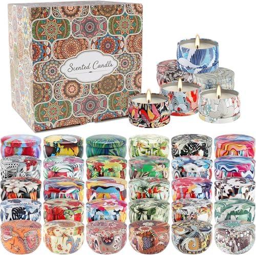 AYIQIW Set Only20Pack Scented Candles Gifts Soy Wax Travel Tin Jar Candles for Home 2.5 OZ jar Candles for Mom for Christmas Candles, Birthday, Thanksgiving, Mother's Day, Aromatherapy