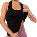MathCat Workout Tops for Women Seamless Basic Sleeveless Muscle Tank Tops Racerback Athletic Yoga Running Daily Shirts (Medium, 1# Black)