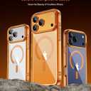for iPhone 17 Pro Max Case, Compatible with MagSafe, Magnetic Slim Cover, Anti-Yellowing & Shockproof, Full Camera Protection, Includes Screen & Lens Protectors, Clear Orange Protective Case