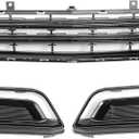 X AUTOHAUX No.23455348 Front Lower Hood Bumper Grille Grill Fog Light Grille Cover for Chevrolet Impala 14-20 Front Lower Bumper Kidney Grille Grill Black 1 Set