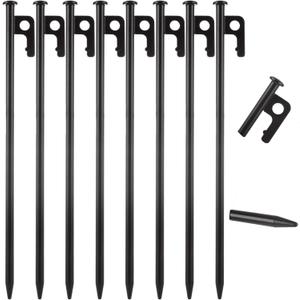 CYEAH 24 Pcs Tent Stakes, Heavy Duty 12 inch Steel Tent Pegs, Forged Steel Tent Stakes Heavy Duty, Metal Tent Pegs for Camping, Metal Stakes for Tent Used on Rocks, Snowfield and Grassland