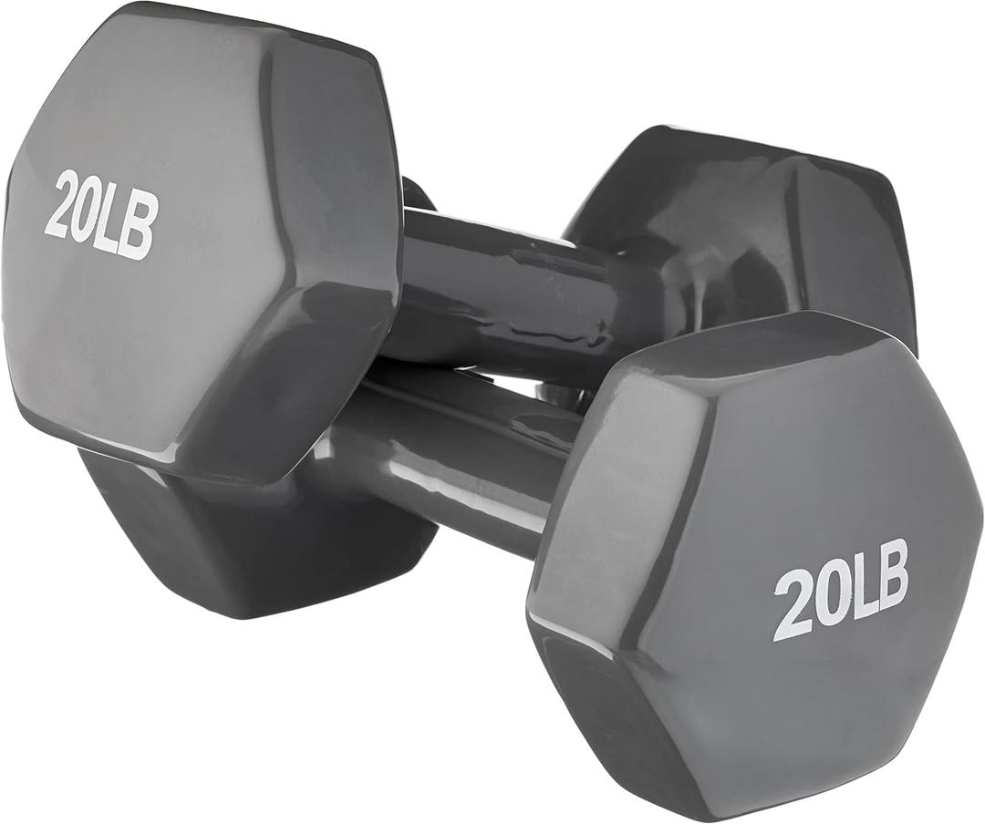 Amazon Basics Vinyl Coated Dumbbell Hand Weights 20LB