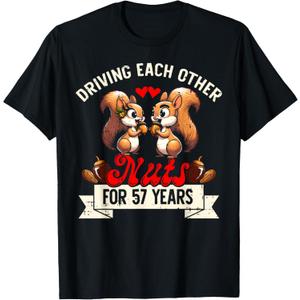Couples Married 57-Year Funny 57th Wedding Anniversary T-Shirt. S Size