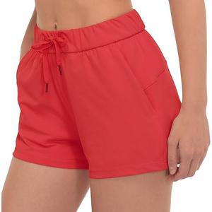 Womens Shorts Joggers for Summer Casual Athletic Running Hiking Workout Gym Shorts Lounge Shorts, Red, Medium 