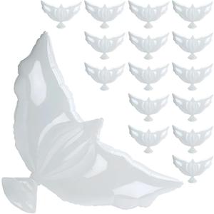 16 PCS 41 Inch Peace Dove Balloons Celebration of Life Favors Large White Mylar Foil Helium Pigeon Angel Memorial Balloons Wedding Funeral Birthday Charity Party Decor Supply in Heaven
