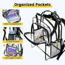 Vorspack Clear Backpack Heavy Duty - Clear Backpacks for School Transparent Bookbag for Girls Boys Large See Through Bag for Work, College, Concert - Black
