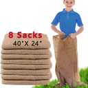 8 Pack Burlap Potato Sack Race Bags, 24"x40" Outdoor Lawn Games for Kids & Adults, Outside Yard Games for Birthday Party, Field Day Family Reunion, Carnival, Easter, Halloween, 4th of July