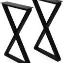 ALLCOS Bench Legs 22 Inch Metal Coffee Table Legs Heavy Duty Table Legs Iron Bench Legs, Black, Set of 2
