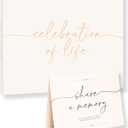 Lamare Funeral Guest Book for Memorial Service  Elegant Celebration of Life Guest Book and in Loving Memory Guest Book - Condolences Book for Funeral (Cream)