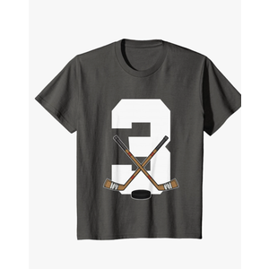Kids Ice Hockey Kids Toddler Boys 3rd Birthday Ice Hockey T-Shirt, 3T Toddler