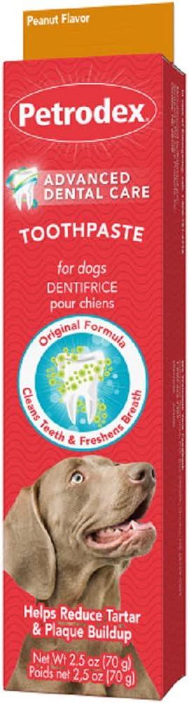 Petrodex Toothpaste for Dogs and Puppies, Cleans Teeth and Fights Bad Breath, Reduces Plaque and Tartar Formation, Enzymatic Toothpaste, Peanut Flavor, 2.5oz (2.5 Ounce (Pack of 1))