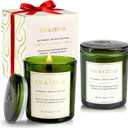 2 Pack Wood Wick Scented Candle Gift Set Balsam Fir & Cedarwood Natural Soy Wax Candles with Individual Gift Boxes,Long Lasting 22.6 oz Aromatherapy Candles for Home Decor,Holiday Gifts