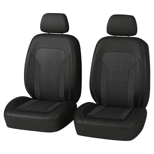 Figpade 2 Pack Universal Car Seat Cover with Breathable Mesh Backrest,Comfortable Car Seat Protector with Foam Padding and Retaining Buckle,Highly Elastic Car Seat Covers Full Set (Black)