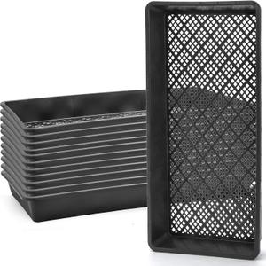 12 Pack Microgreens Plant Growing Trays, 1020 Seed Starter Tray, Mesh Bottom Plant Germination Trays for Microgreens, Seedling Propagation, Plant Growing, 21"10.6"