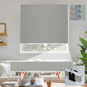 Blankendon Cellular Shades No Tools No Drill Custom Honeycomb Blinds Blackout for Window Easy Cut to Size Cellular Blind Pearl White, 39" W(27"-39") x 64" H 2Packs