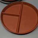 greenandlife 9 Inch 4PCS Unbreakable Portion Control Plates, Divided Plates for Kids Adults, Dishwasher & Microwave Safe Compartment Plate, Lightweight Reusable Wheat Straw Plate, BPA Free (Sunset)