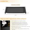 Upgraded WB31X24738 Griddle Replacement Parts for GE Stove Parts WB31X24998 Cast Iron Stove Top Griddle WB31X49806 General Electric Gas Range Cooktop Center Griddle Plate JGB700SEJ4SS Flat Top Pan