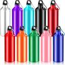 12 Pack Aluminum Water Bottles Lightweight Reusable Bottles Aluminum Travel Cups with Carabiner Leak Proof Team Water Cups in bulk for Gym Sports Bicycle Camping (24 Ounces)