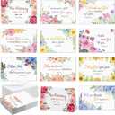 50 Pack Religious Christian Thank You Cards Bulk with Scripture and Envelopes Bible Verse Greeting Cards of Encouragement Inspirational Baptism Note Cards, 4 x 6 Inch(Watercolor Flower)