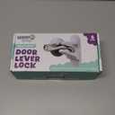 Door Lever Lock (6 Pack) Prevents Toddlers from Opening Doors. 3.25" L * 1.5" W * 4.5" H Easy One Hand Operation for Adults. Durable ABS with 3M Adhesive Backing. Simple Install, No Tools Needed.