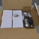 Privacy Door Knob, Brushed Nickel Door Knobs Interior Keyless Locks Set(6 Pack), Bedroom Bathroom Door Knob with Lock, Reversible for Left/Right Door Handle