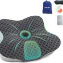 SAHEYER Travel Pillow for Sleeping, Ergonomic Cervical Neck Support Pillows, Lightweight Memory Foam Travel Pillow for Camping, Backpacking, Hammock - with Travel Storage Bag and Cooling Cover, Black