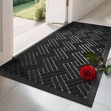 BEHERO Front Door Mat Indoor Outdoor Entrance, 36" x 24" Welcome Mat for Entryway, Stain and Fade Resistant, Heavy Duty Absorbent Door Mat, Non Slip Door Mats Outside, Entry Doormat, Black