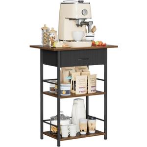 Mini Coffee Bar, 3-Tier Floor Standing Coffee Table with Drawer, Side Table for Living Room, Home Small Space, Kitchen, Office, Coffee Maker Table