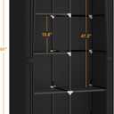 35 Inch Portable Closet for Small Room, Clothing Organizer Storage Rack with Non-Woven Fabric Cover, 1 Clothes Hanging Rod, 6 Storage Shelves, Black