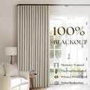 Beige Pinch Pleated 100% Blackout Linen Curtains for Bedroom 84 Inch Length Room Darkening with Liner Oatmeal Neutral Window Curtains 84 Inches Long for Living Room Black Out Pleat Drapes Back Tab