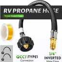 12 inch RV Propane Hose Connect to 2-Stage Auto Changeover Regulator for RVs, Campers & Trailers (2 pcs)