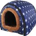 Foldable Pet Tent Soft Bed for Small Dogs & Hideaway Condo Bed Cartoon Cave Dog House Anti-Scratching