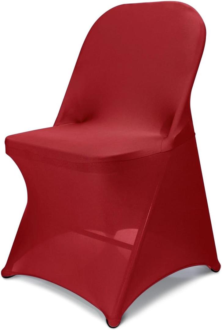 Babenest Spandex Folding Chair Covers Upgraded Universal Stretch Washable Fitted Chair Slipcovers Protector for Wedding, Holidays, Banquet, Party, Celebration (30, Red)