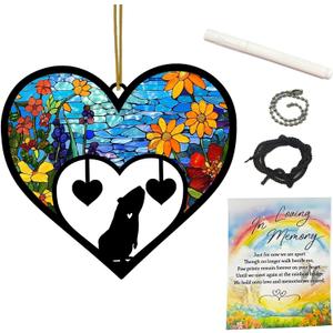 2 x Guinea Pig Memorial Suncatcher, Personalized Pet Memorial Ornament with Name Date, Pet Passing Away Gift, Sympathy Gift for Loss of Guinea Pig, Bereavement Gifts for Loss of Pet