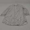Women's Party Sequin Blouse See Through Lace Long Sleeve Tops Beaded Sparkly Novel Shirts Elegant Casual Sparkly Tees, Size M