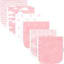 Burp Cloths for Baby Girl - Ultra Absorbent Burping Rags - Anti Shrink Unisex Burpy Clothes - Super Soft Jersey Cotton, Large 21"x10" - Thick for Newborn Cloth Diapers - 6 Pack by Baebae Goods (Pink Clouds)