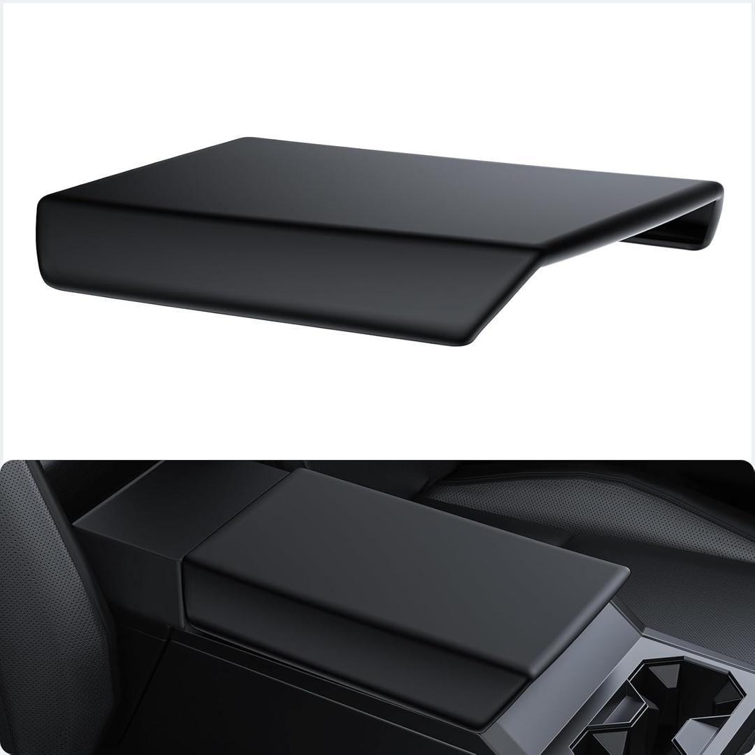 BASENOR Armrest Cover for 2026 2025 2024 Tesla Cybertruck Scratch Resistance Center Console Cover Non-Slip Arm Rest Protector [Proprietary Design] Cybertruck Interior Accessories Black